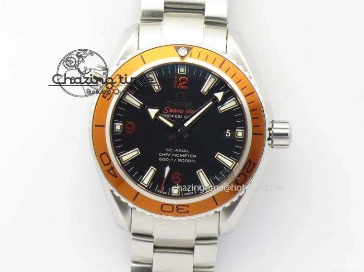 0404 Planet Ocean SS Bp Maker 45mm Orange Bezel On SS Bracelet A DailyWear 8216